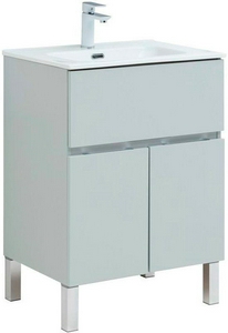 Тумба напольная 60 см, 1 выдвижн. ящик, 2 дверцы, БЕЗ раковины арт.254363, цв.серый ZZ Aquanet Алвита 277548