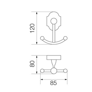 Крючок двойной большой, бронза XX Veragio Stanford VR.STD-7733.BR