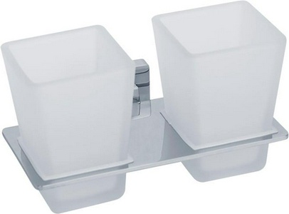 Стакан двойной настенный, хром/матовое стекло XX Veragio Ramba VR.RMB-4942.CR