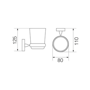 Стакан настенный, хром/керамика XX Veragio Stanford VR.STD-7740.CR
