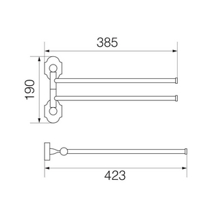 Полотенцедержатель двойной поворотный L33 см., хром XX Veragio Stanford VR.STD-7724.CR