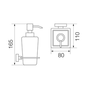 Дозатор жидкого мыла настенный, хром/матовое стекло XX Veragio Ramba VR.RMB-4970.CR