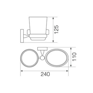 Стакан с мыльницей настенный, бронза/керамика XX Veragio Stanford VR.STD-7743.BR
