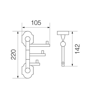 Крючок тройной поворотный, хром XX Veragio Stanford VR.STD-7735.CR