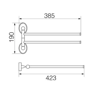 Полотенцедержатель двойной поворотный L33 см., бронза XX Veragio Bonjour VR.BNR-7824.BR
