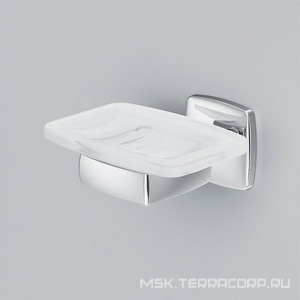 Мыльница стеклянная настенная, хром,  AMPM Gem A9034200