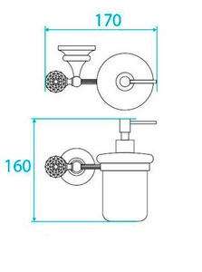Дозатор настенный керамический, (цв.хром, Swarovski),  Cezares Olimp OLIMP-SOI-01-Sw