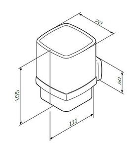 Стаканчик стеклянный настенный, хром,  AMPM Gem A9034300