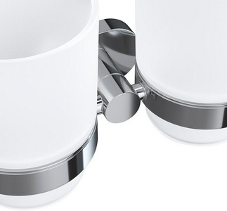 Стаканчик двойной стеклянный настенный, хром,  AMPM Sense L A74343400