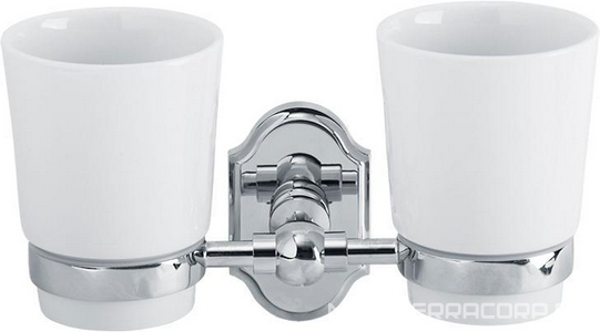 Стакан двойной настенный, хром/керамка XX Veragio Stanford VR.STD-7742.CR