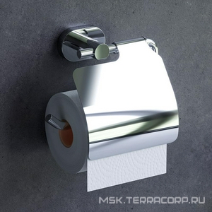 Держатель для туалетной бумаги с крышкой, настенный, хром,  AMPM Sense L A74341400