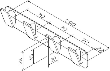 Планка с 4-ью крючками, хром, ZZ AMPM Inspire 2.0 A50A35900
