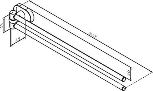 Полотенцедержатель двойной 40 см, хром,  ZZ AMPM Sense L A7432600