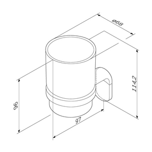 Стаканчик стеклянный, настенный, хром,  ZZ AMPM X-Joy A8434300
