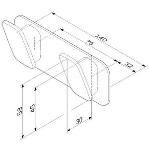 Двойной крючок для полотенец AM.PM  A50A35622, цвет черный ZZ AMPM Inspire 2.0 A50A35622