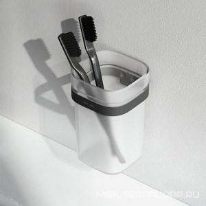 Стаканчик стеклянный, настенный, Gem, цв. черный матовый, ZZ AMPM FUNC A8F34322