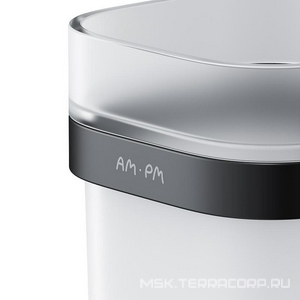 Стаканчик стеклянный, настенный, Gem, цв. черный матовый, ZZ AMPM FUNC A8F34322