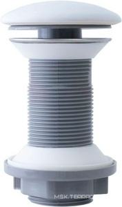 Донный клапан для сливного отверстия раковин, универсальный, незапираемый, G 1 1/4, (пластик, крышка  слива керамика цв.белый матовый),  ZZ Allen Brau Fantasy 5.11001.21