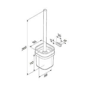 Ерш туалетный подвесной , цвет черный матовый ZZ AMPM FUNC A8F33322