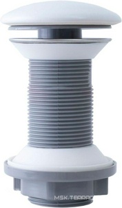 Донный клапан для сливного отверстия раковин, универсальный, незапираемый, G 1 1/4, (пластик, крышка  слива керамика цв.белый глянец),  ZZ Allen Brau Fantasy 5.11001.20