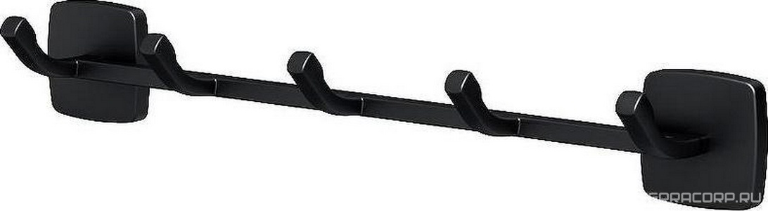 Планка с 4 крючками, цв. черный матовый, ZZ AMPM FUNC A9035922