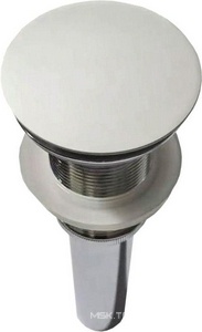 Донный клапан для сливного отверстия раковин без перелива, клик-клак, G 1 1/4, (крышка иск.камень Solid Surface цв.белый мат), Vincea ZZ Vincea Универсал DBS-616MW