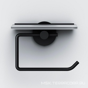 Держатель для туалетной бумаги открытый, с полочкой, настенный , цв.черный ZZ AMPM X-Joy A85A341522