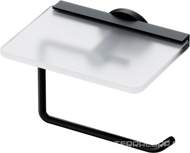 Держатель для туалетной бумаги открытый, с полочкой, настенный , цв.черный ZZ AMPM X-Joy A85A341522