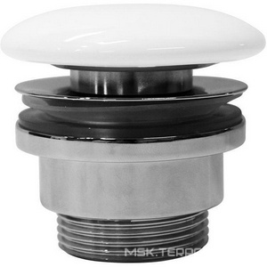 Донный клапан для сливного отверстия раковин без перелива, G 1 1/4, (крышка керамика цв.белый), GSI ZZ GSI Универсал PVC11