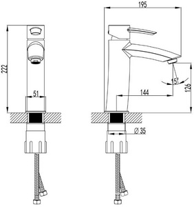 Смеситель для раковины, без д/к, цв. хром Lemark Atlantis LM3237C