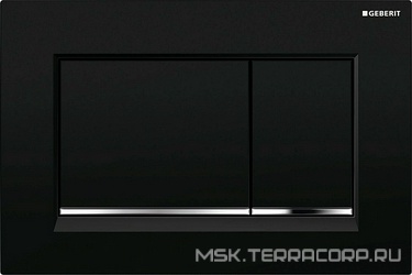 Клавиша двойного смыва, (цв.черный / полоса на кнопках хром глянцевый), 30 ZZ Geberit Omega 115.080.KM.1