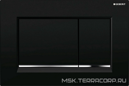 Клавиша двойного смыва, (цв.черный / полоса на кнопках хром глянцевый), 30 ZZ Geberit Omega 115.080.KM.1