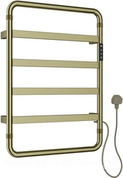 Полотенцесушитель электрический h658х475мм, пульт с дисплеем, кабель, вилка, 220V, (нерж.сталь цв.золото браш.),  ZZ Allen Brau Priority 7.31001-GB