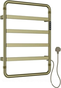 Полотенцесушитель электрический h658х475мм, пульт с дисплеем, кабель, вилка, 220V, (нерж.сталь цв.золото браш.),  ZZ Allen Brau Priority 7.31001-GB