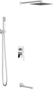 Душевой к-т: смеситель встр.в стену, верхний душ 248х248мм, излив, ручн.душ, шланг, кронштейн совмещ.со шланг.подсоед.,(цв.хром), PURO ZZ Vincea Puro VSFW-5P1CH