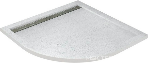 Поддон душевой 900х900h30мм, 1/4 круга, R550мм, без ножек, без сифона арт.TRAY-AS-01, искуственный мрамор цв.белый, Cezares ZZ Cezares Универсал TRAY-AS-R-90-30-W