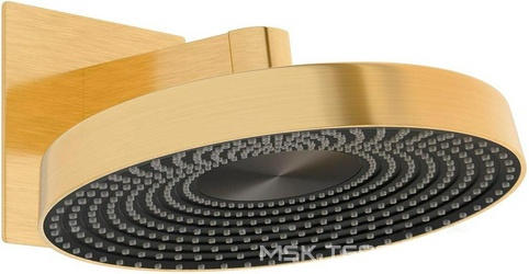 Душ верхний, стационарный, круглый d300мм, G 1/2, антикальц., стеновой кронштейн 186мм, (цв.золото браш.),  ZZ Allen Brau Eclipse 5.E1019-GB