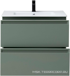 Тумба под раковину, с двумя выкатными ящиками, 800х460хh634мм, без раковины, (цв.cement grey matt (олива матовый)),  ZZ Allen Brau Eclipse 1.E1002.CGM