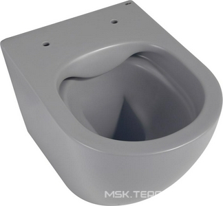 Унитаз подвесной, безободковый, 49х35,5см, сиденье с микролифтом, крепеж в компл, (цв.серый матовый),  ZZ Abber Bequem AC1101MG