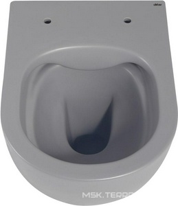 Унитаз подвесной, безободковый, 49х35,5см, сиденье с микролифтом, крепеж в компл, (цв.серый матовый),  ZZ Abber Bequem AC1101MG