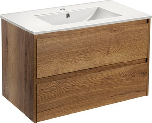 База под раковину подвесная, 2 выкатных ящика, 807x460xh500мм, без раковины, (цв.T.Oak), Gio ZZ