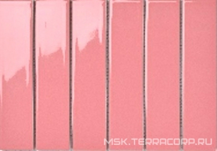 Мозаика Mosaic 4.5x19.5 Y45P343 Розовая глянцевая 28.8x19.5 Porcelain Mosaic Strip 4.5x19.5 Y45P343