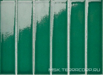 Мозаика Mosaic 4.5x19.5 Y45P338 Зеленая глянцевая 28.8x19.5 Porcelain Mosaic Strip 4.5x19.5 Y45P338