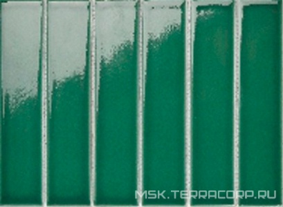 Мозаика Mosaic 4.5x19.5 Y45P338 Зеленая глянцевая 28.8x19.5 Porcelain Mosaic Strip 4.5x19.5 Y45P338