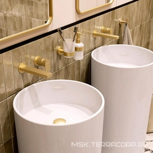 Раковина 450х450хh850мм, напольная, круглая, без отв.д/смес., без перелива, крепеж в компл., (керамика цв.белый),  ZZ Aqueduto ТОДО TOD0110