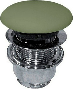 Пробка для сливного отверстия раковин, универсальная, нажимная Up & down, G 1 1/4, h20-70мм, (крышка керамика цв.Verde MATT), Kerasan ZZ Kerasan Универсал 923311