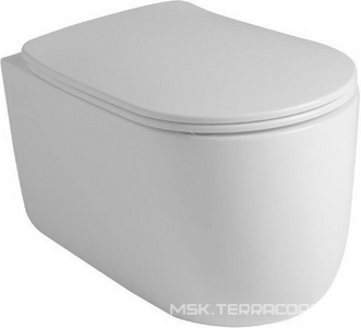 Унитаз подвесной 55х35см, безободковый, смыв Tornado, БЕЗ сиденья, крепёж арт.WB9N в компл., (цв.белый глянцевый),  ZZ Kerasan Nolita 531501