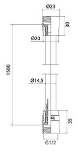 Шланг для душа, ПВХ, 150 см , цв.хром Iddis Optima Home A50611 1.5