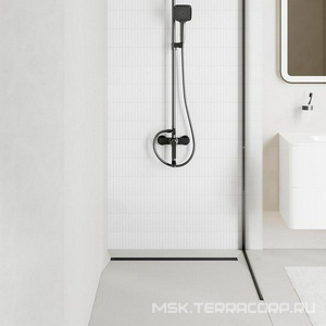 Душевой желоб 80 см, боковой слив D40/50, комбинированный затвор, перфорированная решетка, цв.оружейная сталь Iddis Универсал 975B8GM20DZ