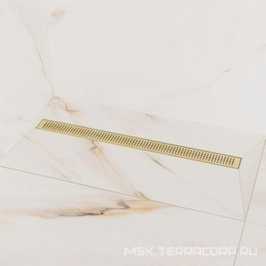 Душевой желоб 80 см, боковой слив D40/50, комбинированный затвор, перфорированная решетка, цв.матовое золото Iddis Универсал 975B8MG20DZ